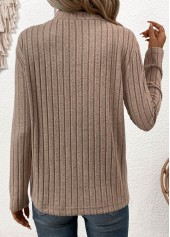 Gray Brown Surplice Long Sleeve T Shirt | thumb picture 