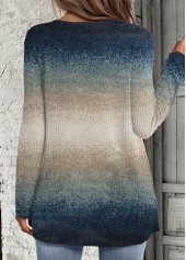 Multi Color Fake 2in1 Ombre Long Sleeve Sweatshirt | thumb picture 