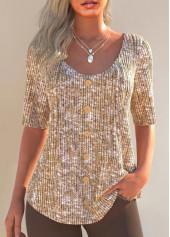 Ginger Button Half Sleeve Scoop Neck T Shirt