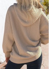 Light Camel Zipper Long Sleeve Hoodie | thumb picture 