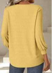 Yellow Embroidery Long Sleeve Round Neck T Shirt | thumb picture 