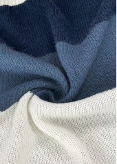 Blue Patchwork Design Long Sleeve Cardigan | thumb picture 