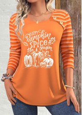 Terracotta Patchwork Halloween Print Long Sleeve T Shirt