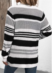 Black Pocket Patchwork Long Sleeve Cardigan | thumb picture 