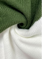 Green Patchwork Button Long Sleeve Cardigan | thumb picture 