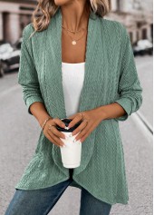 Green Jacquard Long Sleeve Light Cardigan | thumb picture 