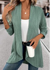 Green Jacquard Long Sleeve Light Cardigan | thumb picture 