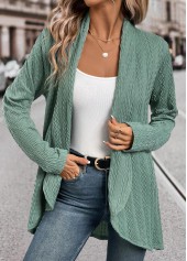 Green Jacquard Long Sleeve Light Cardigan | thumb picture 