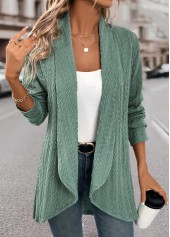 Green Jacquard Long Sleeve Light Cardigan | thumb picture 