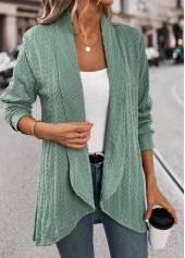 Green Jacquard Long Sleeve Light Cardigan | thumb picture 