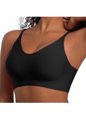 Black Seamless Scoop Breathable Scoop Bra