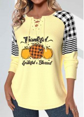 Halloween Light Yellow Split Long Sleeve T Shirt | thumb picture 