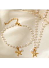 Golden Round Alloy Necklace and Bracelet | thumb picture 