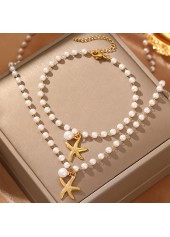 Golden Round Alloy Necklace and Bracelet | thumb picture 