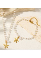 Golden Round Alloy Necklace and Bracelet | thumb picture 