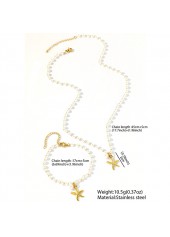 Golden Round Alloy Necklace and Bracelet | thumb picture 