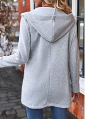 Light Grey Zipper Plaid Long Sleeve Sweatshirt | thumb picture 