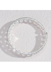 Silver Diamond Pearl Hollow Alloy Bracelet | thumb picture 