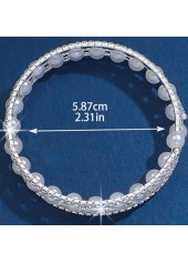 Silver Diamond Pearl Hollow Alloy Bracelet | thumb picture 