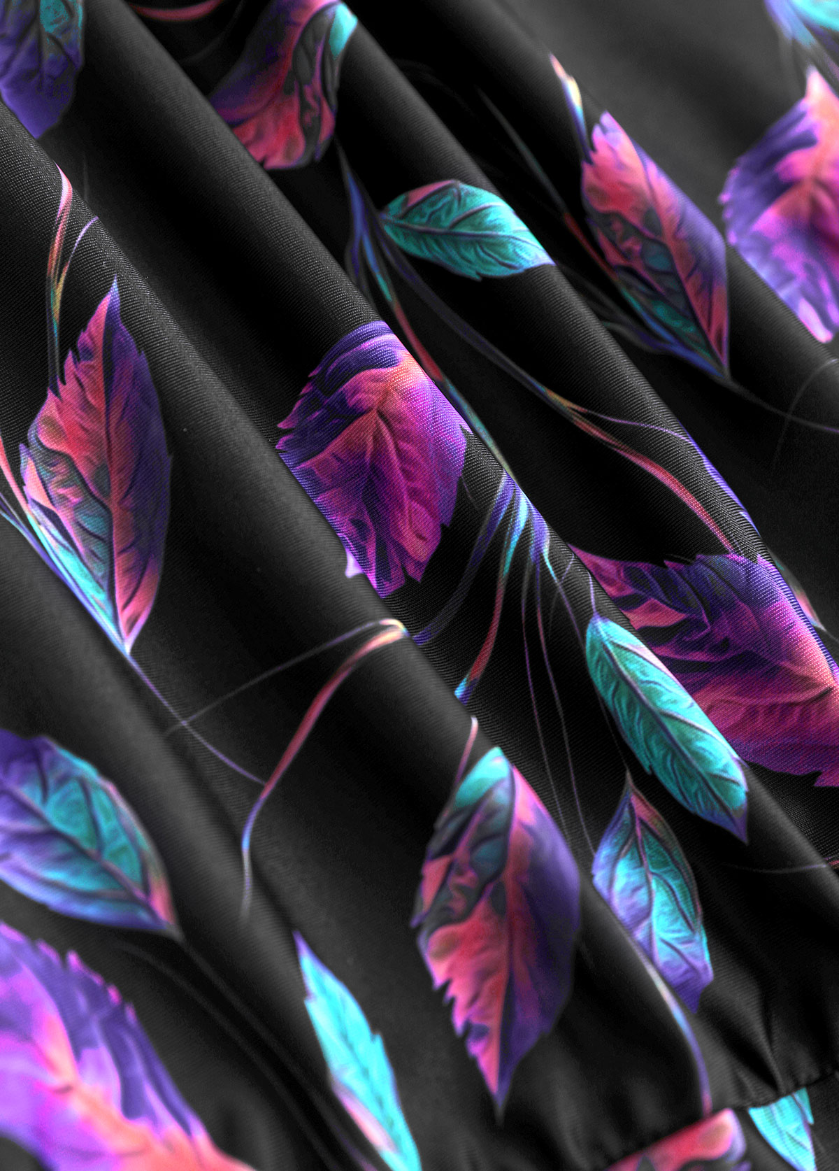 Plus Size High Waisted Asymmetry Black Tankini Set | picture 