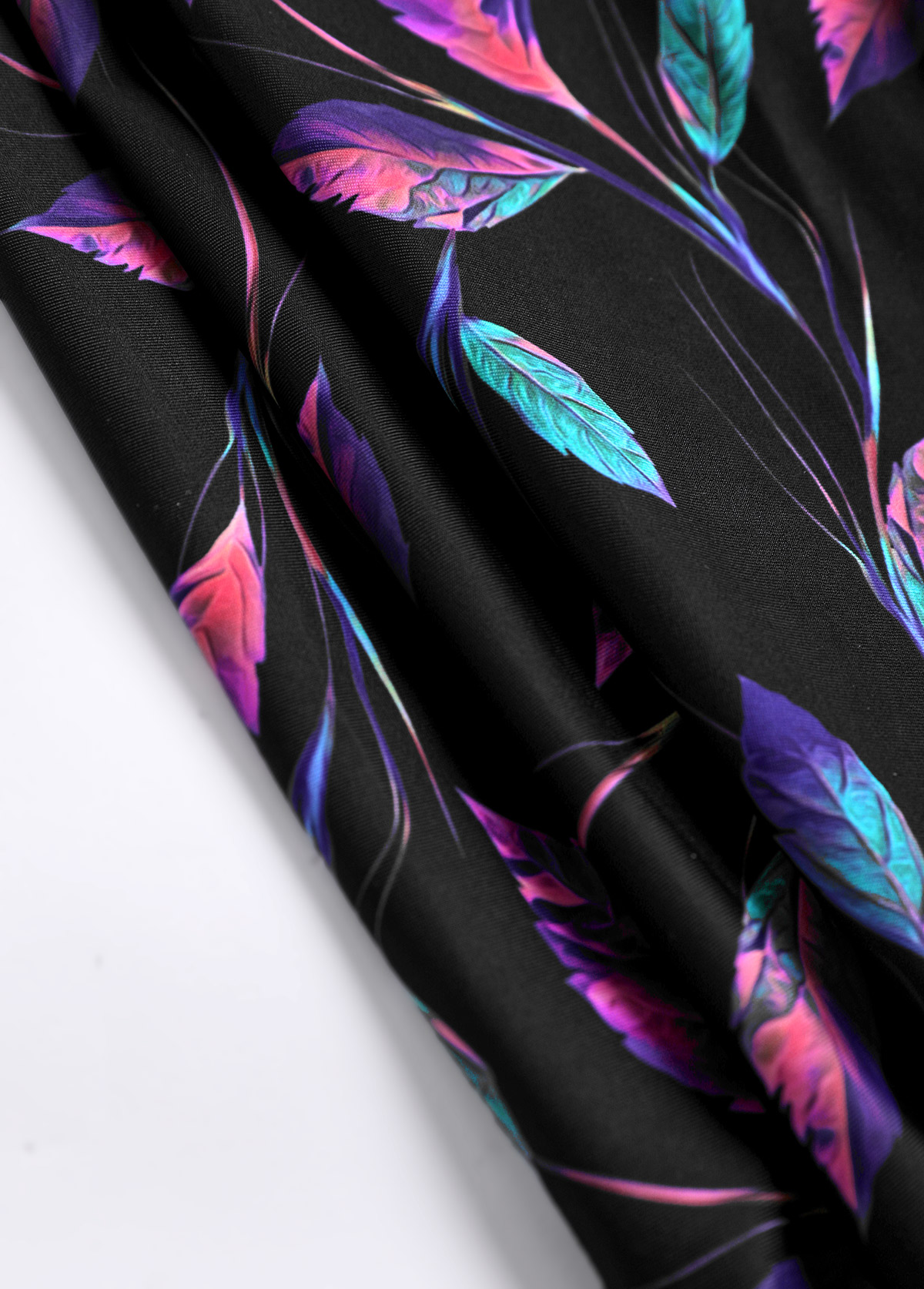 Plus Size High Waisted Asymmetry Black Tankini Set | picture 