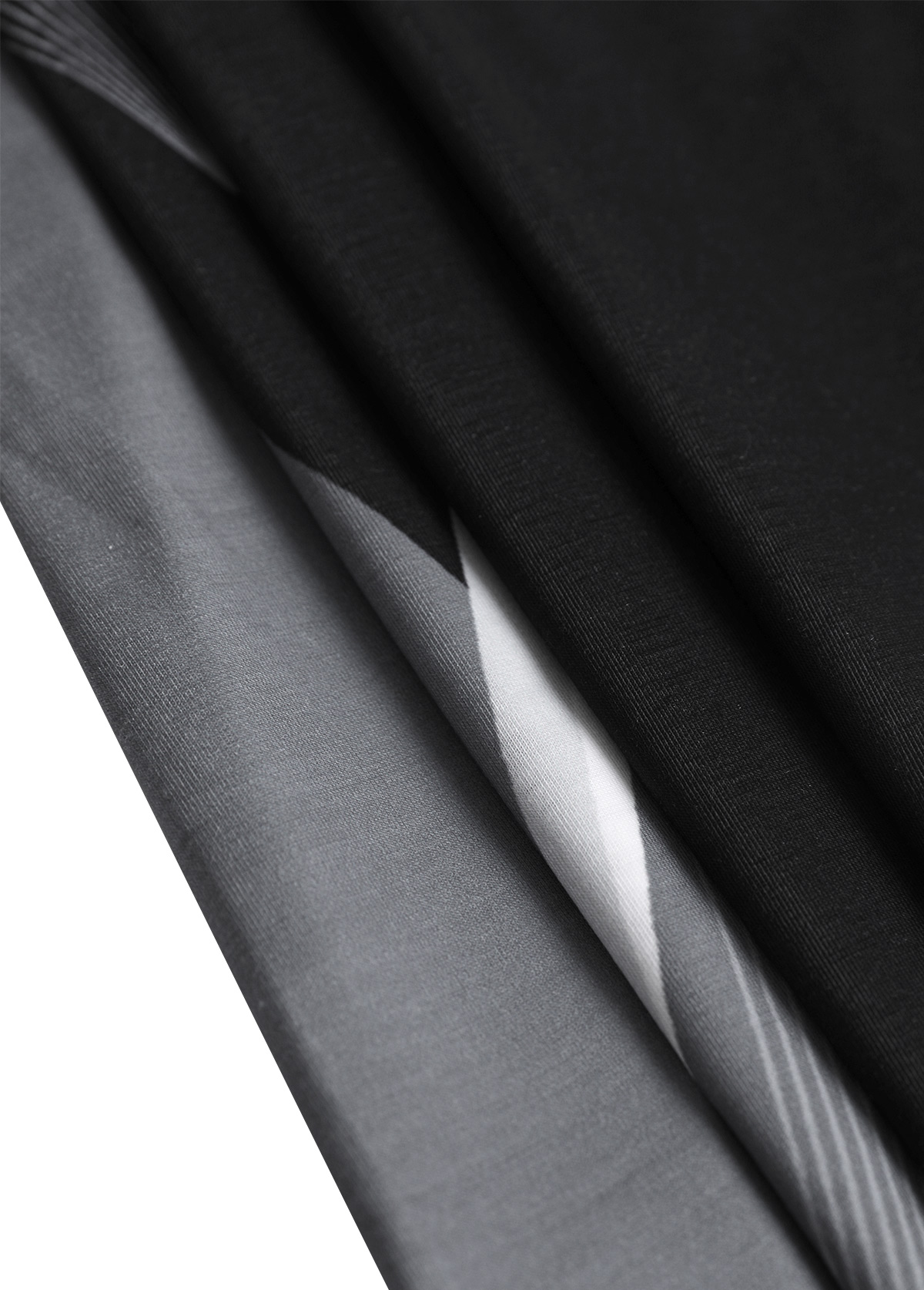 Plus Size Black Criss Cross Geometric Print T Shirt | picture 