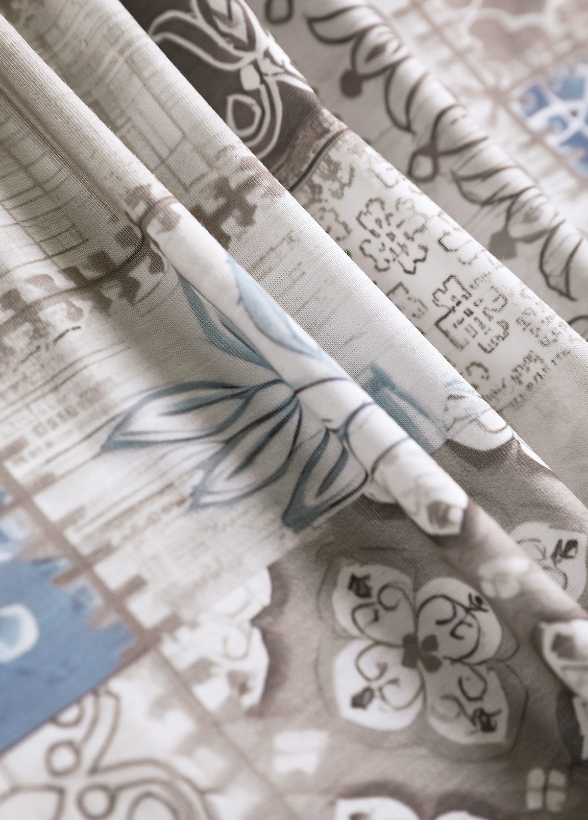 Light Coffee Patchwork Geometric Print Short Sleeve T Shirt | picture 