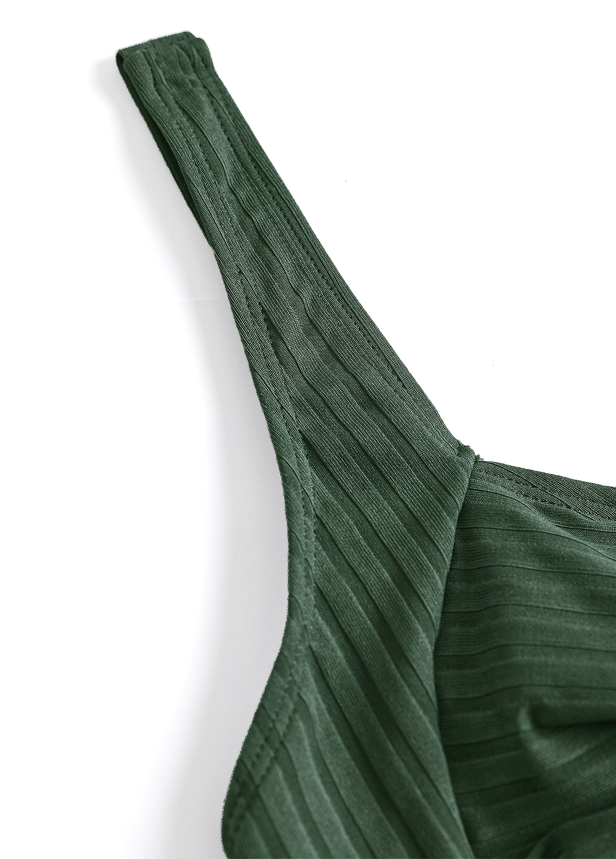 Plus Size Surplice Olive Green Tankini Set | picture 
