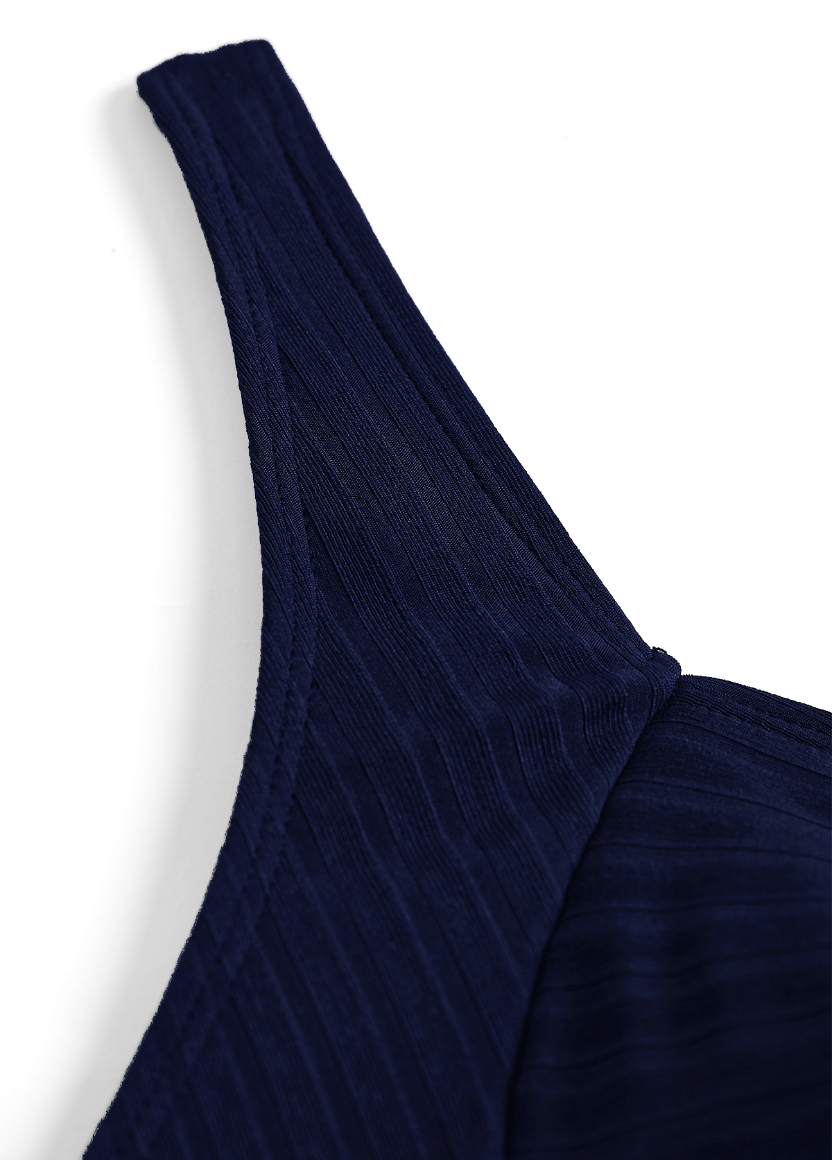 Plus Size Surplice Navy Tropical Plants Print Tankini Set | picture 