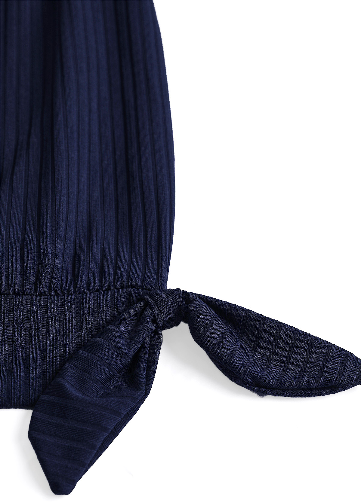 Plus Size Bowknot Navy Geometric Print Tankini Set | picture 