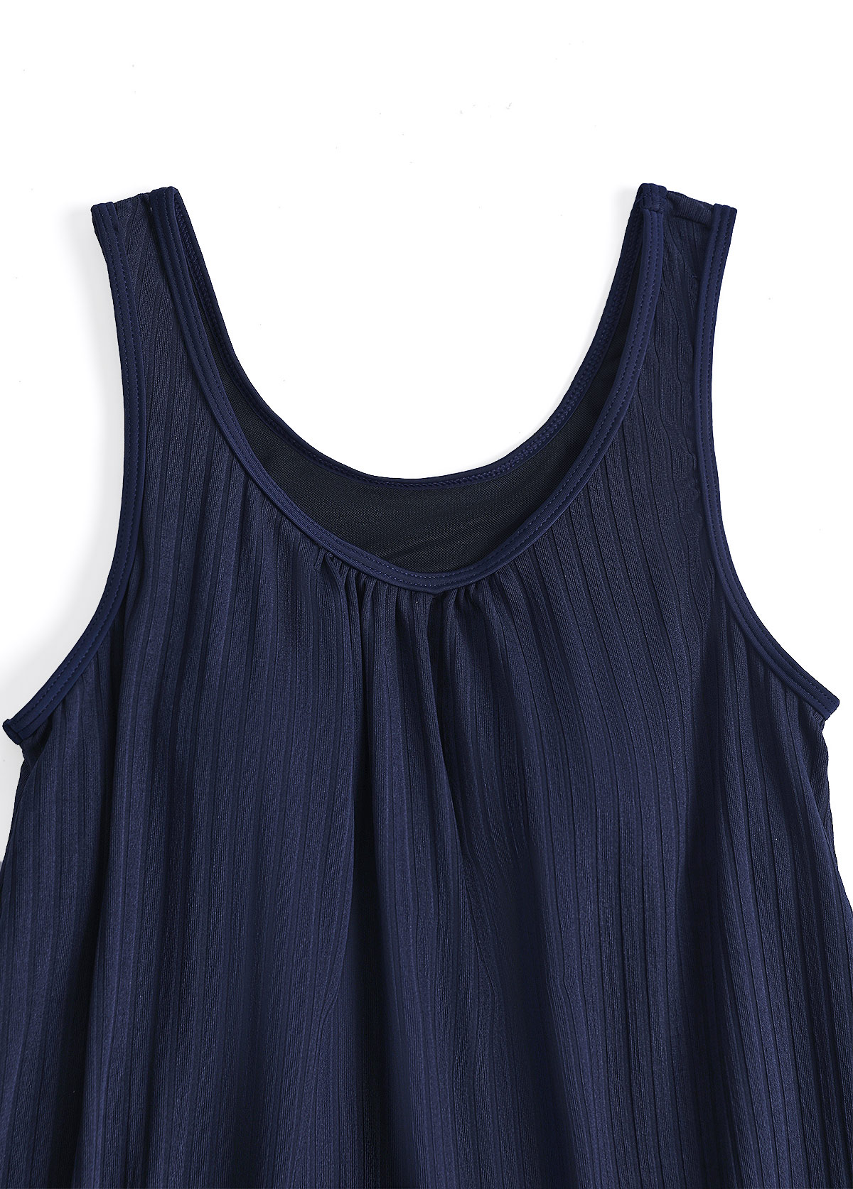 Plus Size Bowknot Navy Geometric Print Tankini Set | picture 