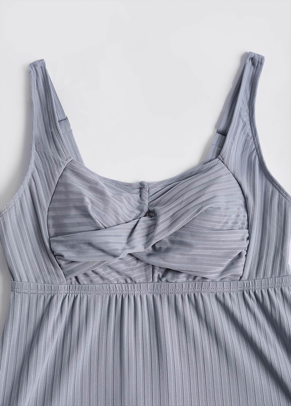 Patchwork Tribal Print Grey Tankini Set | picture 