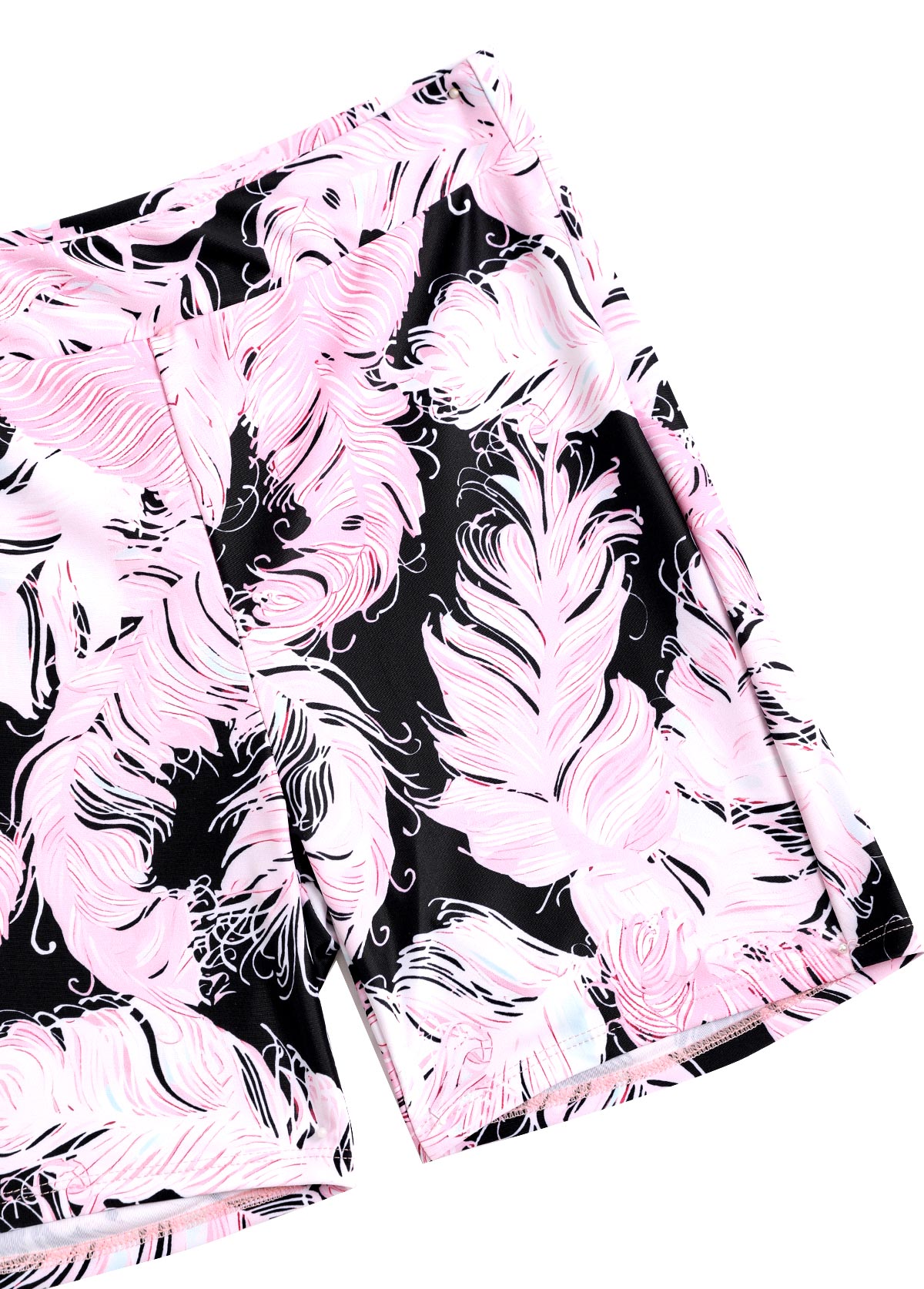 Surplice Feathers Print Light Pink Tankini Set | picture 