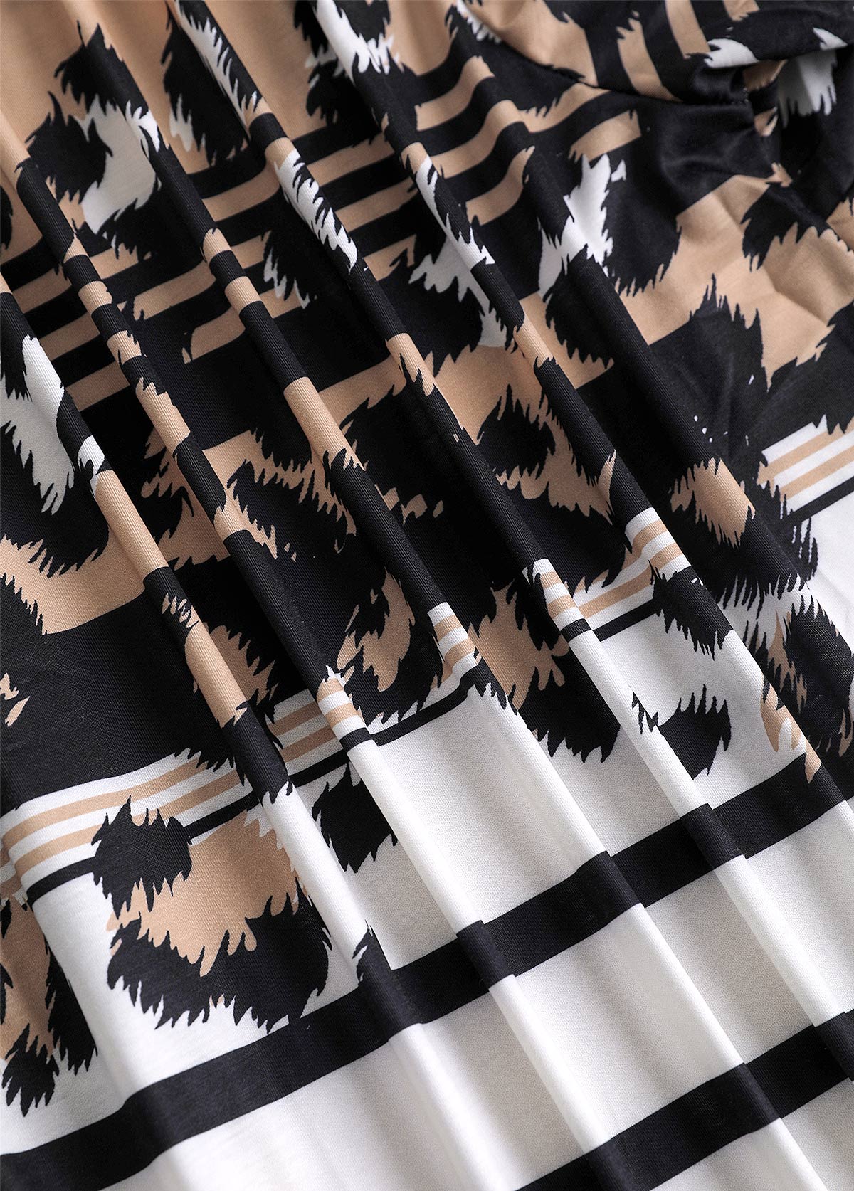 Plus Size Dark Camel Leopard Long Sleeve Light Cardigan | picture 