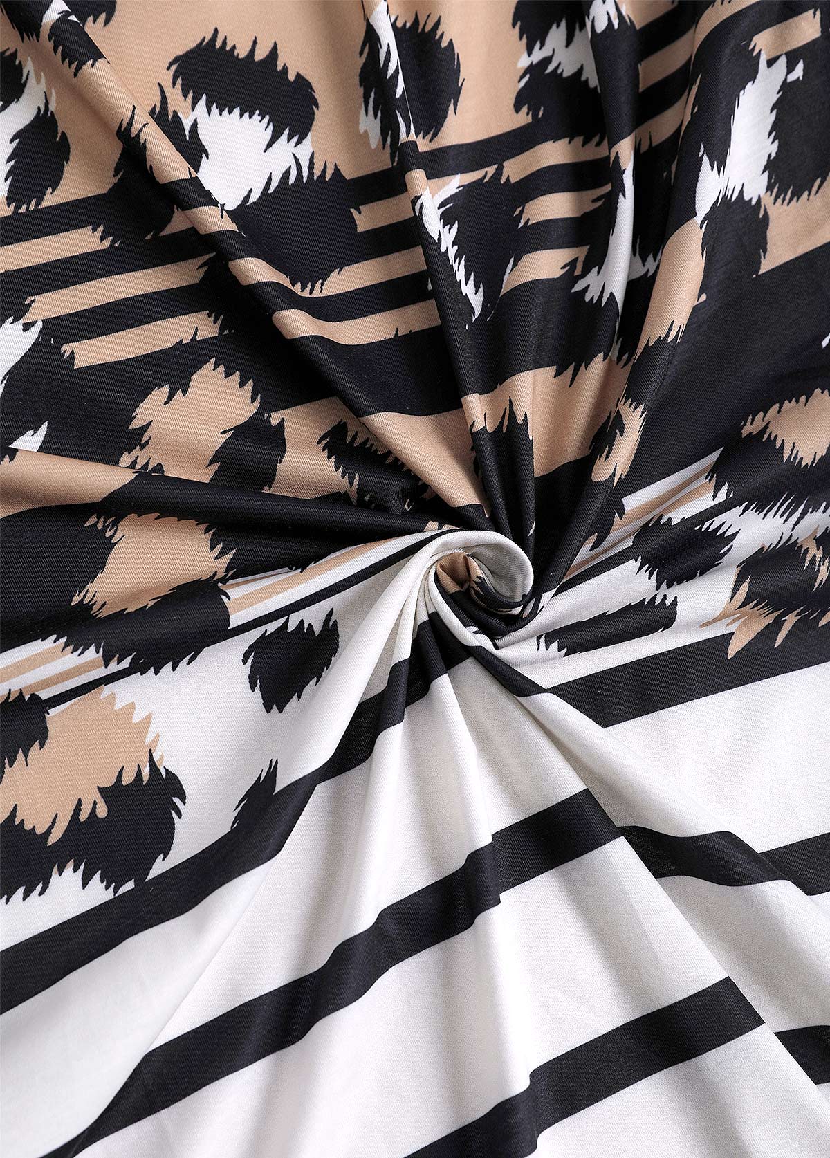 Plus Size Dark Camel Leopard Long Sleeve Light Cardigan | picture 