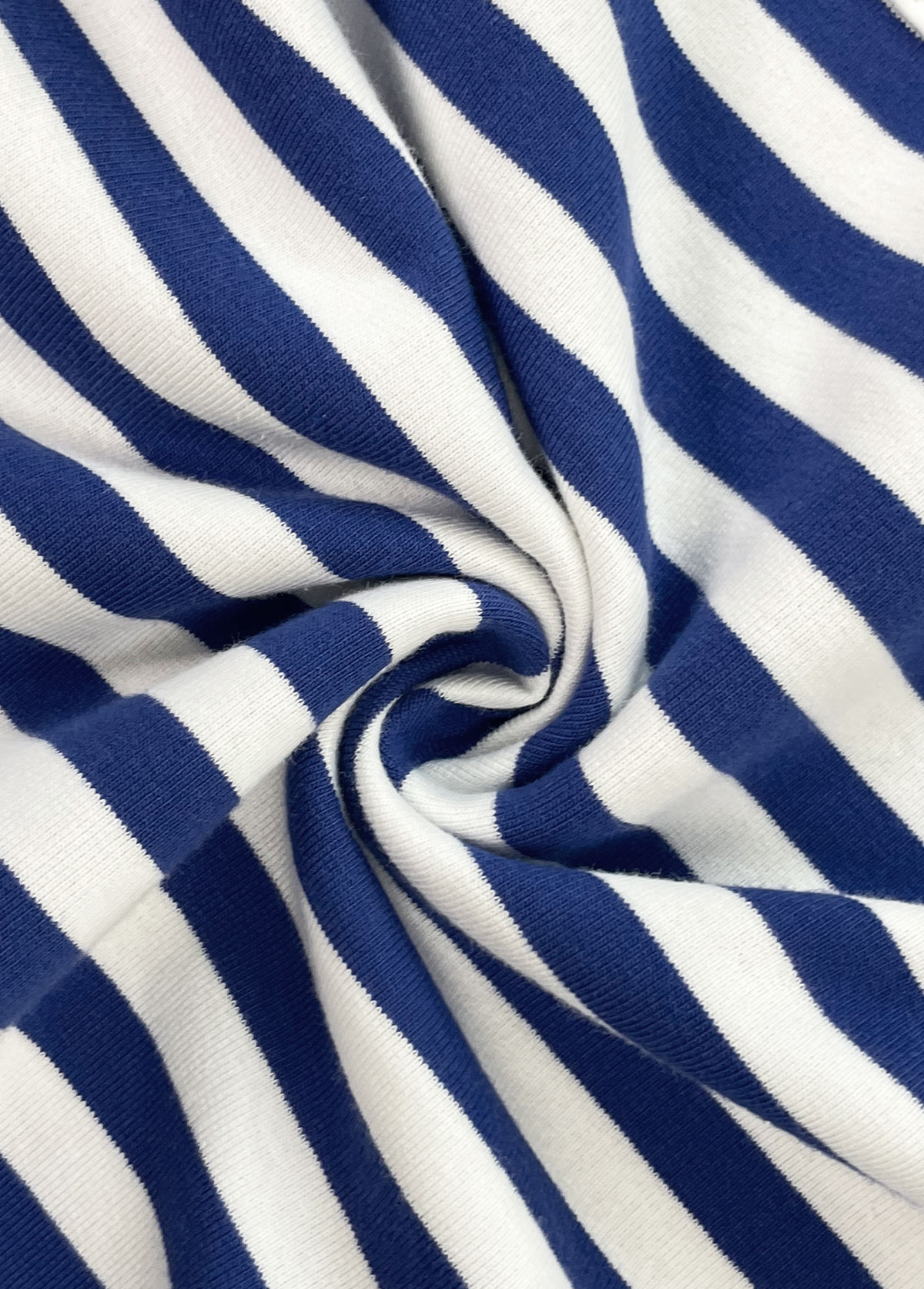 Blue Patchwork Striped Long Sleeve Hoodie | picture 
