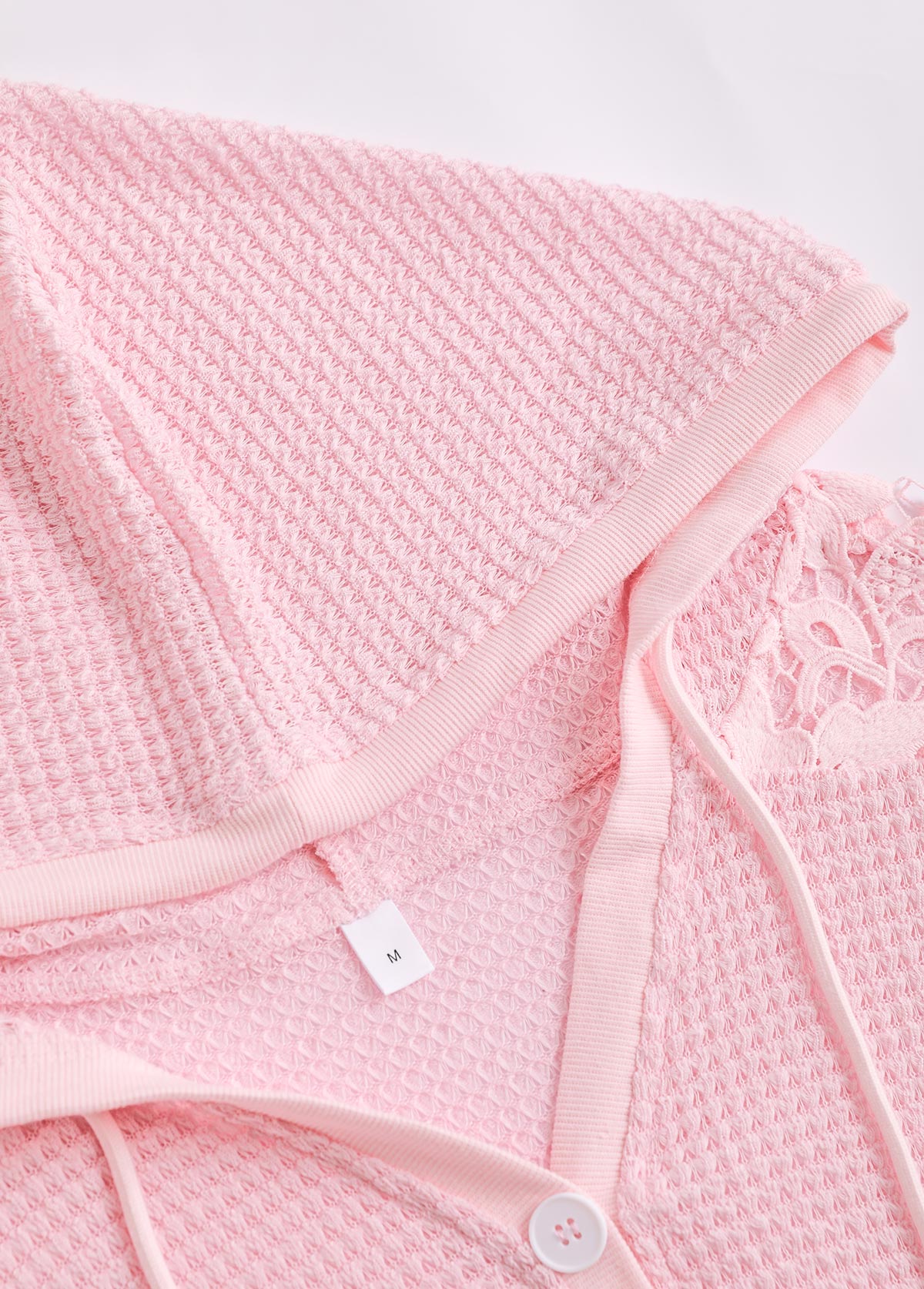 Light Pink Lace Long Sleeve Hoodie | picture 