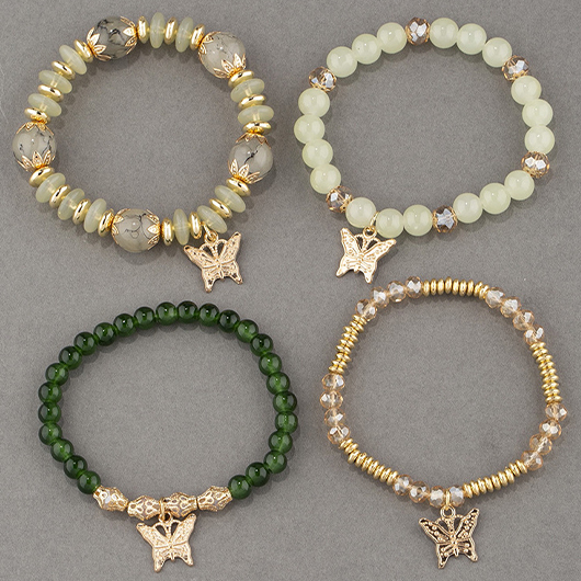 Light Green Butterfly Alloy Detail Bracelets USD 9.98