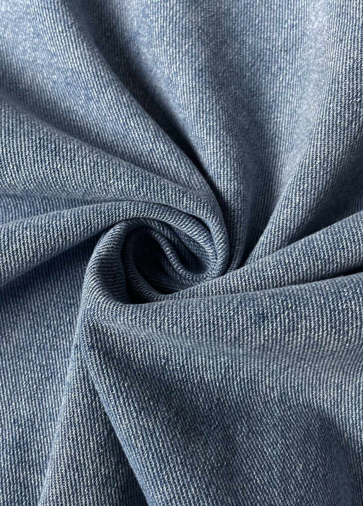 Denim Blue Button Long Sleeve Turn Down Collar Coat | picture 