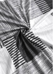 Grey Patchwork Geometric Print Long Sleeve T Shirt | thumb picture 