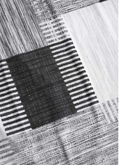 Grey Patchwork Geometric Print Long Sleeve T Shirt | thumb picture 