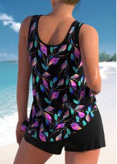 Plus Size High Waisted Asymmetry Black Tankini Set | thumb picture 