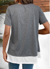 Dark Grey Marl Fake 2in1 Short Sleeve Shirt | thumb picture 