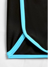 Contrast Binding Paisley Print Black Tankini Set | thumb picture 