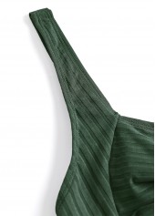 Plus Size Surplice Olive Green Tankini Set | thumb picture 