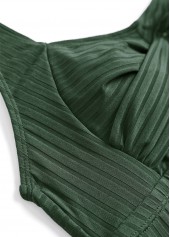 Plus Size Surplice Olive Green Tankini Set | thumb picture 