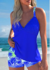Plus Size Smocked Royal Blue Tankini Set | thumb picture 