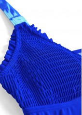 Plus Size Smocked Royal Blue Tankini Set | thumb picture 