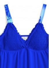 Plus Size Smocked Royal Blue Tankini Set | thumb picture 