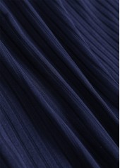 Plus Size Bowknot Navy Geometric Print Tankini Set | thumb picture 